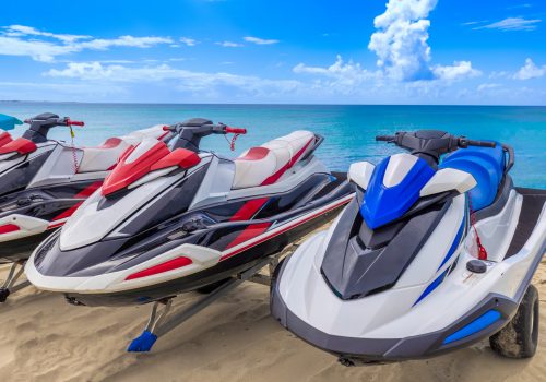Water scooter rental at beaches and luxury hotels in Saint Croix, US Virgin Islands, Frederiksted.